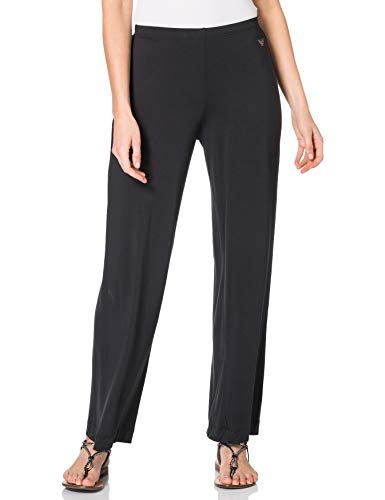 Emporio Armani Braga de Cuello Holgado (Viscosa fluida) Pantalón Deporte, Negro, M para Mujer