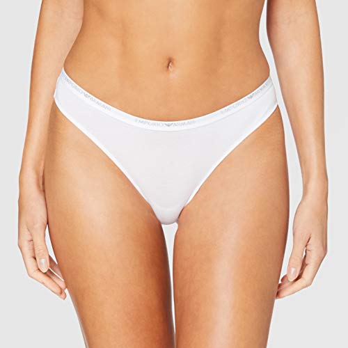 Emporio Armani Underwear Bi-Pack Brazilian Brief Ropa Interior, Bianco/Bianco-White/White, XL para Mujer