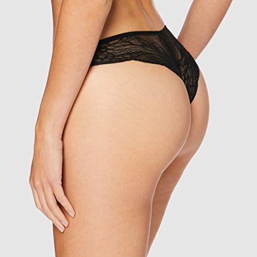 Emporio Armani Underwear Brazilian Brief Virtual Lace Ropa Interior, Mujer, Negro, M