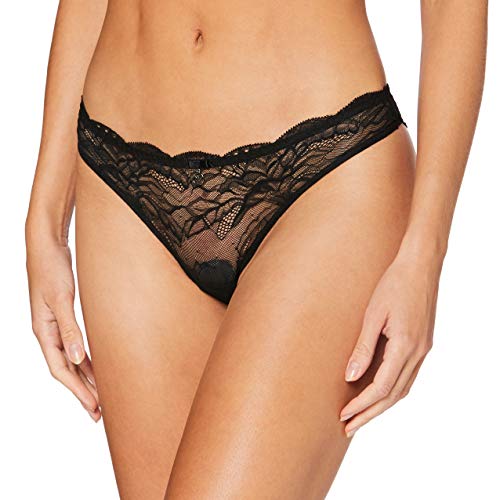 Emporio Armani Underwear Brazilian Brief Virtual Lace Ropa Interior, Mujer, Negro, M