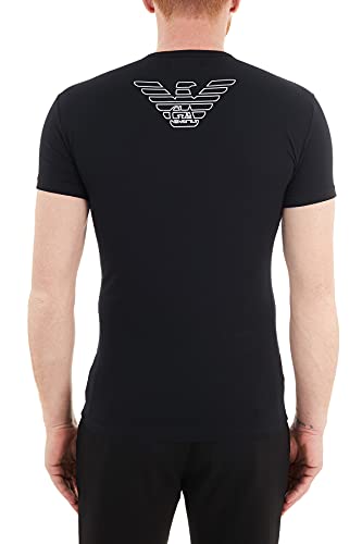 Emporio Armani Underwear Crew Neck T-Shirt Big Eagle Top de Pijama, Hombre, Negro, S