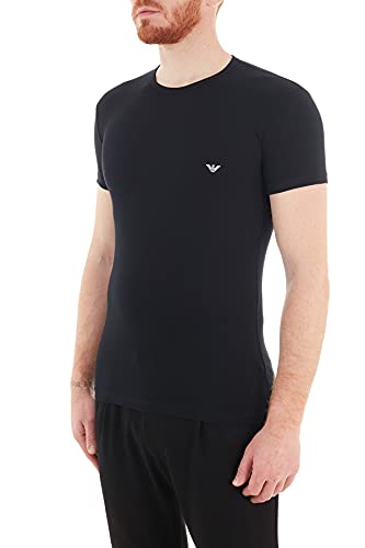 Emporio Armani Underwear Crew Neck T-Shirt Big Eagle Top de Pijama, Hombre, Negro, S