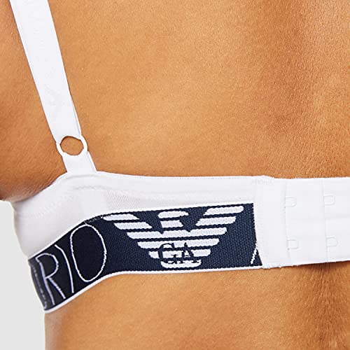 Emporio Armani Underwear Push Up Bra Iconic Logoband Sujetador, Blanco, 36 para Mujer