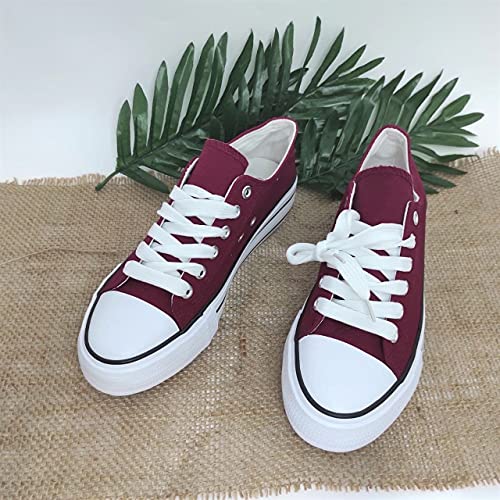 Encarni Zapatería - Zapatillas Mujer Plataforma Lona | Bambas Chica para Regalar Cukis | Doble Suela Acolchada (Granate, Numeric_39)