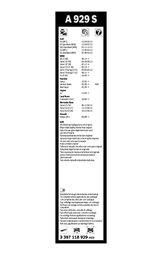 Escobilla limpiaparabrisas Bosch Aerotwin A929S, Longitud: 600mm/475mm – 1 juego para el parabrisas (frontal)