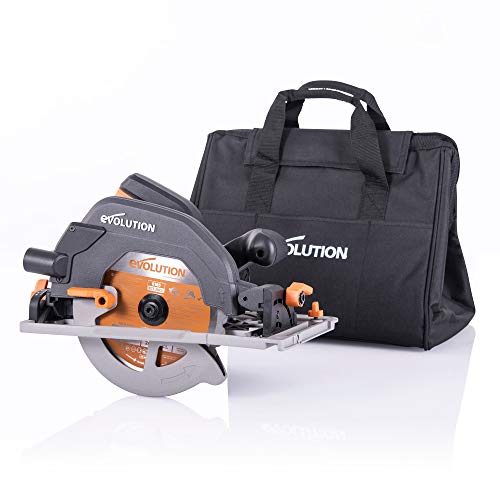 Evolution Power Tools - Sierra circular multimaterial R185CCSX+ con guía compatible (paquete plus con bolsa de transporte), 185 mm, 230 V