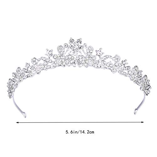 EXCEART de Diamantes de Imitación de Flores de Reina Tiara Tiara de Diamantes de Imitación de Lujo de Diamantes de Imitación de Boda Tiaras para Novia Boda