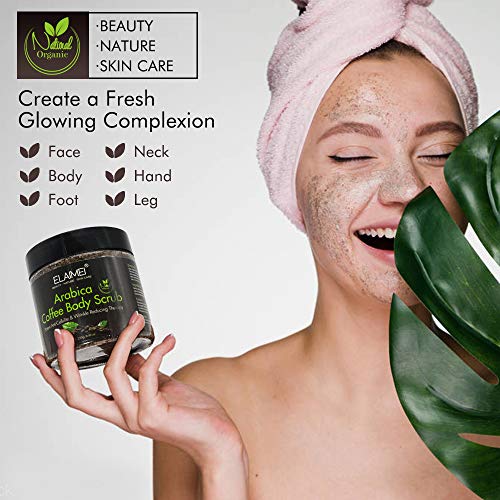 Exfoliante Corporal Natural con Sal Del Mar Muerto y Café para Rostro y Cuerpo, Elimina Eficazmente la Piel Muerta, Nutre la piel, Anticelulitis, Trata el Acné, las Estrías, las Venas Varicosas