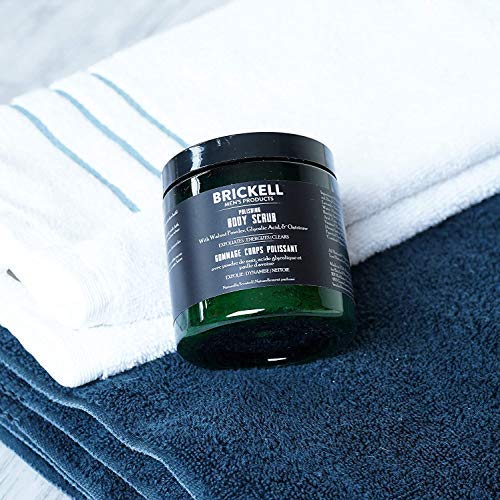 Exfoliante corporal pulido para hombres Brickell, exfoliante corporal natural y orgánico para eliminar la suciedad, prevenir imperfecciones y aclarar la piel (236 mL)