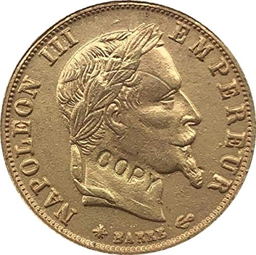 Exquisita colección de Monedas conmemorativas de 1863 Francia 5 francos - Monedas de Napoleón III Copia Arte Souvenir Decoraciones Réplica Colección Discovery