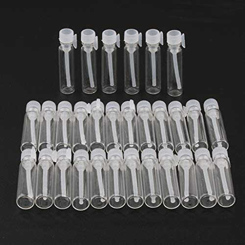 F Fityle 150 Piezas 1 Ml Botella de Vidrio Transparente Frascos de Frasco Líquidos Frascos de Muestra de Perfume