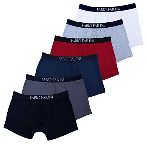 Fabio Farini 6-Pack Hombres Boxershorts de Algodón Retroshorts Pantalones Ropa Interior - 6 Colores Tamaño: M