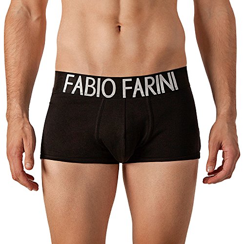 Fabio Farini Paquete de 4 Boxer Slim Fit Hombre 95% Algodón 1 X Azul 1 X Azul Marino 1 X Gris 1 X Negro M