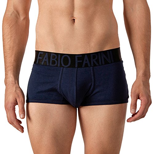 Fabio Farini Paquete de 4 Boxer Slim Fit Hombre 95% Algodón 1 X Azul 1 X Azul Marino 1 X Gris 1 X Negro M