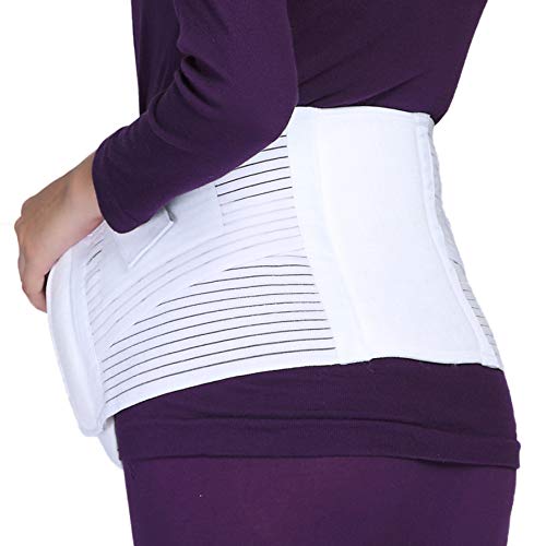 Faja de embarazo - Cinturón de maternidad - premamá banda para abdomen / cintura / espalda, apoyo para el vientre - Marca Neotech Care (Beige, L)