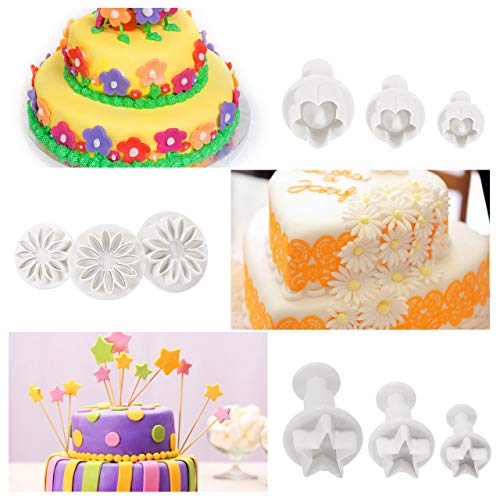 Familybox Cortador Fondant, 99 Piezas Decoración Kit de Moldes Fondant Icing para Galletas, Pasteles y Tartas con Letras, Números, Flores, Alisador, Rodillo, Herramientas de Modelado