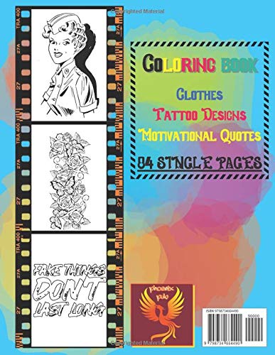 Fashion Coloring Book for STRONG GIRLS Pin Up Vintage Tattoo: Drawing Inspired Style Vintage Women Decor Clothes for Model and moreover Fashion Design ... Animals and Motivational Quote Be Brave