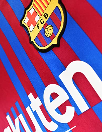 FC. Barcelona Conjunto niño Camiseta y Pantalón 1ª EQ. Temporada 2021-22 - Producto con Licencia - 100% Poliéster - Dorsal Liso - Talla niño 10 años