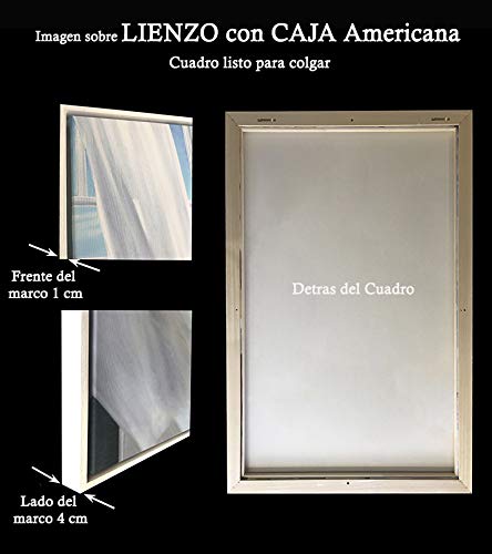 Feeling at home Imagen sobre Lienzo con Caja Americana Piel Cachet Greene Impresion enmarcada con Marco Moda Cuadrado 57_X_57cm