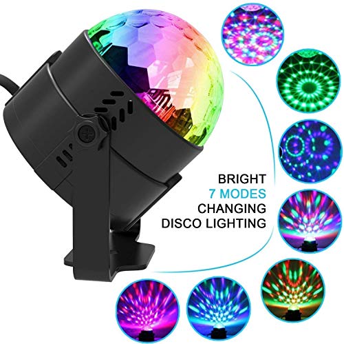 FIMEI Luces Discoteca 2 PCS, Bola Discoteca Activadas por Sonido con Control Remoto Luces de Fiesta 7 Colores RGB Mágica Iluminación de Efecto para KTV Navidad Fiesta Boda Discoteca DJ