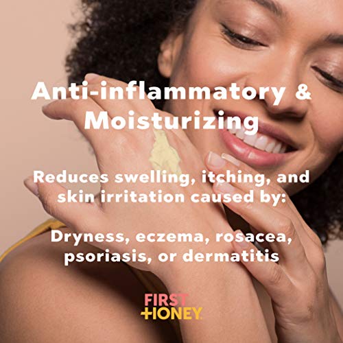 FIRST HONEY Manuka Honey Cream for Dry & Itchy Skin | Fast Relief for Eczema, Rosacea, Psoriasis, & Dermatitis | Natural & No Fillers|1.75 Ounce