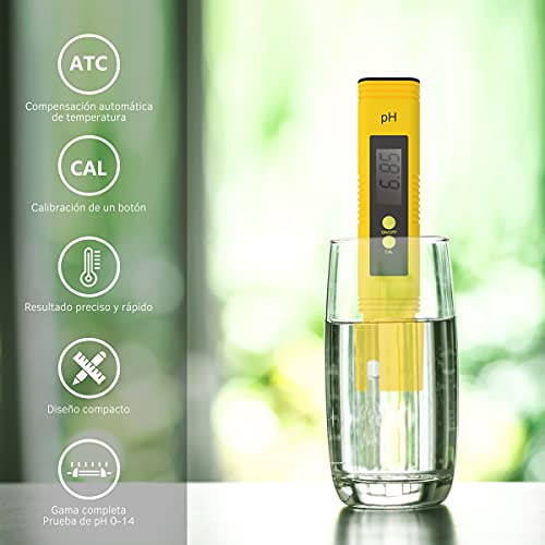 Fivota Medidor pH, Medidor TDS de pH Suelo, 3 en 1 Medidor de Humedad/Luz/pH del Suelo, Medidor de pH y Calidad del Agua, Prueba pH Temperatura para Suelo Líquido (paquete de 3)