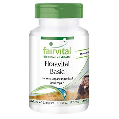 Flora Pro Basic - Probiótico para hombres y mujeres - Lactobacilos + Bifidobacterias + Inulina - 6 Cepas bacterianas y mín. 19 mil millones de organismos por cápsula - 90 Cápsulas