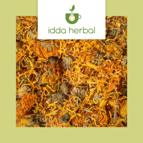 Flores de caléndula, té de caléndula, flores enteras, caléndula naranja, secado suave, 100% puro y natural para la preparación de té, té de hierbas. (250 GR)