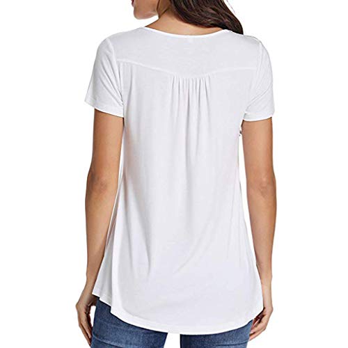 Fossen Camisetas Mujer Baratas Blusas Mujer Tallas Grandes en Ofertas Blusas de Mujer Elegantes con Encaje de Fiesta de Moda 2017 (L, Blanco)