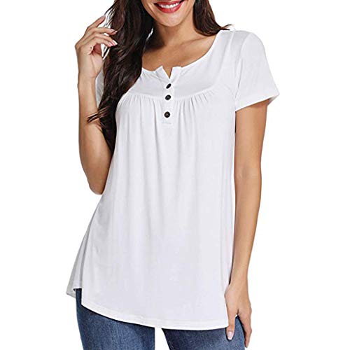 Fossen Camisetas Mujer Baratas Blusas Mujer Tallas Grandes en Ofertas Blusas de Mujer Elegantes con Encaje de Fiesta de Moda 2017 (L, Blanco)