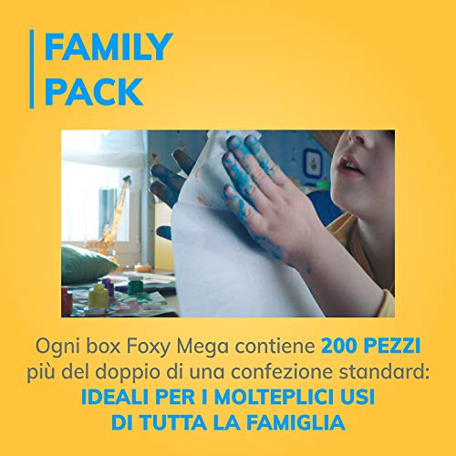 Foxy Mega | Pañuelos en caja | 8 cajas de 200 pañuelos de 2 capas | 4 colores surtidos | Papel 100% certificado FSC® | Paquete 100% reciclable