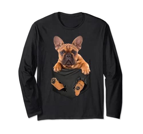 French Bulldog In a Pocket Mid - Camiseta para hombre Manga Larga