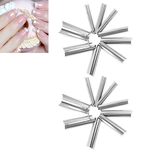 French Manicure Tips, 18pcs French Manicure 9 Sizes Single Tips Cutter Tool Deep C Shape Nail Trimmer French Manicure Tools