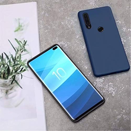 Funda Xiaomi Redmi Note 7 Fanxwu Color Sólido Caso Suave TPU Silicona Cómoda Carcasa Resistente a Los Arañazos Anti-Golpes Protector Case - Azul