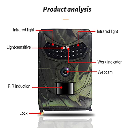 FUNMIX Wildlife Camera 16MP 1080P HD Trail Camera, 0.1S Cámara de Videojuegos activada por Movimiento con 26pcs 940 Sensor de luz infrarroja con visión Nocturna Monitor Vida Silvestre Impermeable