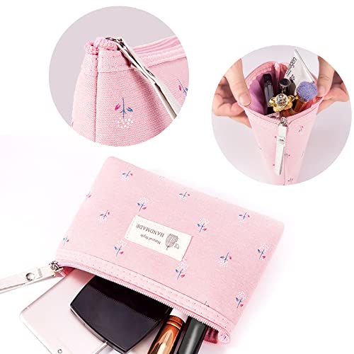 Fyfjur Organizador de 4 Bolsas de Maquillaje, Bolsa de Maquillaje Pequeña, Bolsa de Cosméticos, Estuche para Lápices, Neceser Portátil, Neceser de Belleza, Neceser de Viaje para Mujeres y Niñas