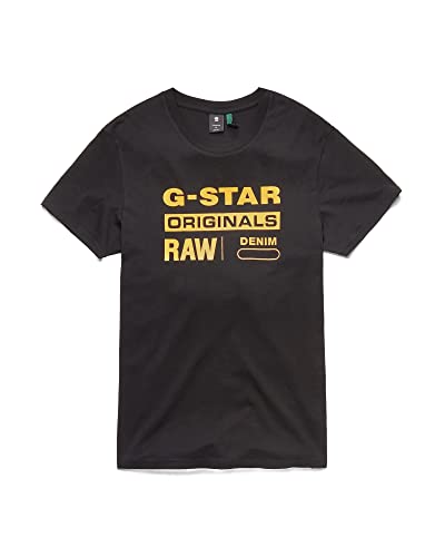 G-STAR RAW, hombres Camiseta Raw. Graphic Slim, Negro (dk black 336-6484), XL