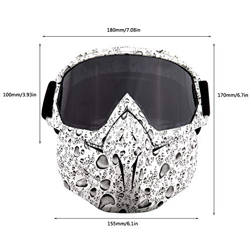 Gafas de moto SPOSUNE desmontables, máscara facial, para ATV Dirt Bike Motocross MX Riding Paintball gafas a prueba de polvo UV400 con espuma suave, correa ajustable para hombres y mujeres