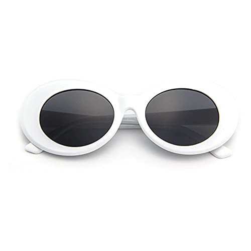 Gafas de sol de montura gruesa ovaladas Retro de verano a la moda para mujer, gafas de protección UV, gafas para mujer, hombre, ni?a, ni?o, blanco