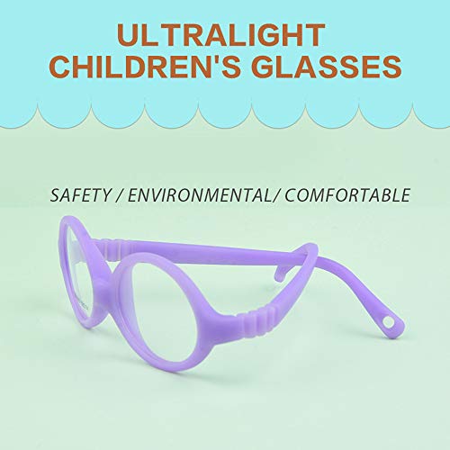 Gafas ópticas para bebés y niños de tamaño 41/15 con correa sin tornillos, gafas de una sola pieza para niños azul