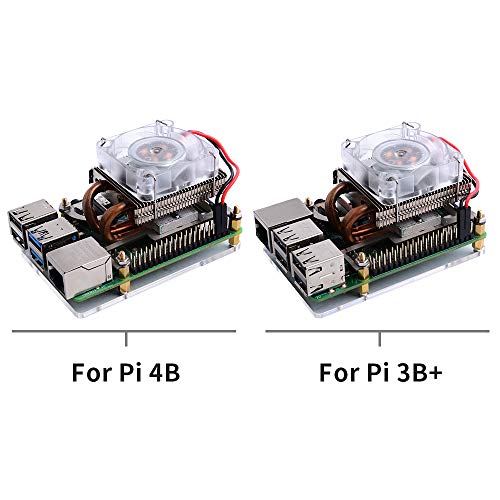 GeeekPi Raspberry Pi Low Profile CPU Cooler, Raspberry Pi Horizontal Ice Tower Cooler, Ventilador RGB con Raspberry Pi Disipador térmico para Raspberry Pi 4 Modelo B y Raspberry Pi 3B +/3B