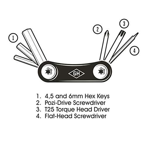 Gentlemen's Hardware Bike Multi-Tool Multiherramienta, Unisex, Negro, Default Title