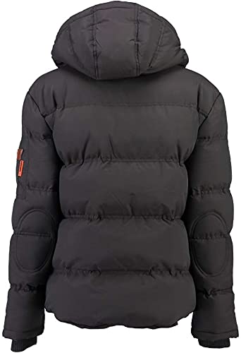 Geographical Norway VERVEINE BELL - Chaqueta de invierno, para hombre - chaqueta deportiva cortavientos - Parka/Abrigo con capucha - de manga larga, gris oscuro, M