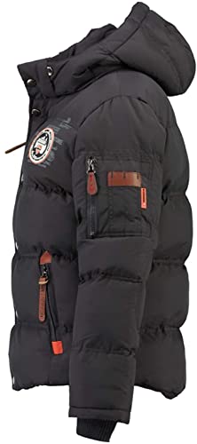 Geographical Norway VERVEINE BELL - Chaqueta de invierno, para hombre - chaqueta deportiva cortavientos - Parka/Abrigo con capucha - de manga larga, gris oscuro, M