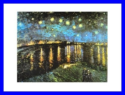 Germanposters Vincent Van Gogh Nuit etoilee sur le Rhone - Póster (marco de aluminio, 36 x 46 cm), diseño de Vincent Van Gogh Nuit etoilee sur le Rhone