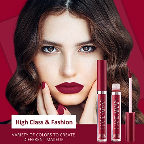 Getervb 6 Piezas Pintalabios Liquido Mate Larga Duracion Lápiz Labial Líquido Barra Labios Matte Liquid Lipstick Pintalabios Impermeable con Caja Regalo para Mujeres Madre Niña