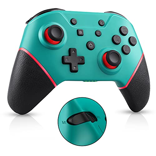 Gezimetie Mando para N-Switch/Switch Lite, Wireless Bluetooth pro Controller Controlador Inalámbrico con Botón Trasero, con Wake-Up Function/Turbo/Dual Shock/6-Axis Gyro