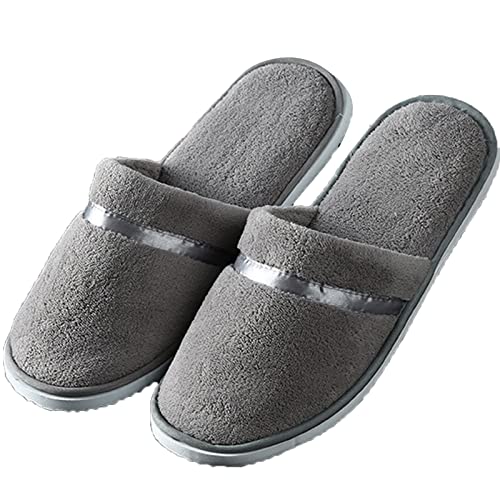 GHYUB 10 Pares De Pantuflas De Hotel, Pantuflas De SPA con Punta Cerrada De Lujo No Desechables, Pantuflas Blancas para Huéspedes, SPA, Hotel, Mujeres, Hombres, Pantuflas Unisex