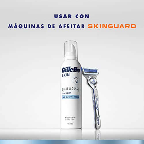 Gillette Skin Ultra Sensitive Espuma De Afeitar Para Maquinilla De Afeitar Para Hombre 240ml, Evita La Irritación Del Afeitado Con Una Espuma Vaporosa Y Calmante