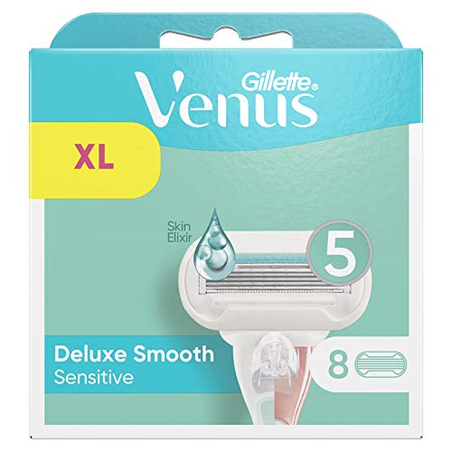 Gillette Venus Deluxe Smooth Sensitive - Cuchillas de afeitar para mujer (8 cuchillas)